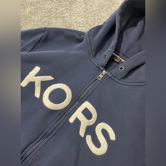 Navy Blue MICHEAL KORS Zip Up Hoodie - Picture 2 of 3